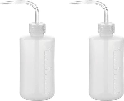Set van 2 transparante kunststof gieters voor tuinieren en plantenirrigatie - 250 ml