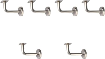 Trapleuning Beugels - Set van Zes - Veilige Trappen - Roestvrij Staal 304 - 6x10 cm