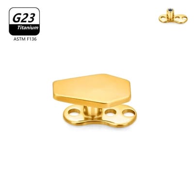 Dermal anchor titanium 3 gaats incl doodskist top 1.6 - goud - LMPiercings
