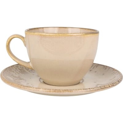 Bonna Sand Snell - Thee kopjes & schotel - 230 cc - Porselein - set van 6
