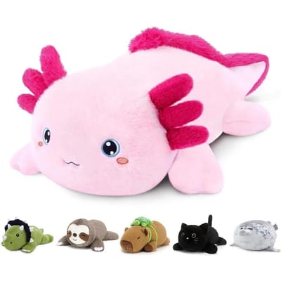 Gewogen Pluche Axolotl Speelgoed 9,8 Inch 0,8 Lb Zacht Knuffelkussen voor Volwassenen Woondecoratie Kerstcadeau United States white