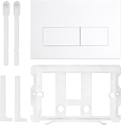 Drukplaat Toilet - Spoelplaat - Dubbel Spoelen - Stil Spoelproces - 165 x 245 mm - Wit