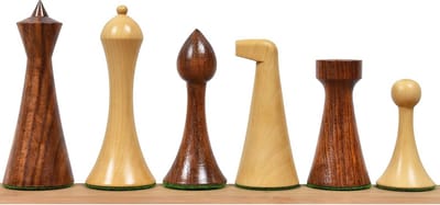 Exclusieve Schaakstukken Set 3,6 inch - Gewogen Houten Stukken (Zonder Bord)