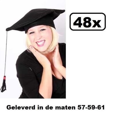 48x Geslaagd muts stof maat 57-59-61