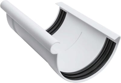 Goot Connector - Halfronde Verbinding - Dakgoot Dichten - UV Bestendig Plastic - 100mm - Wit