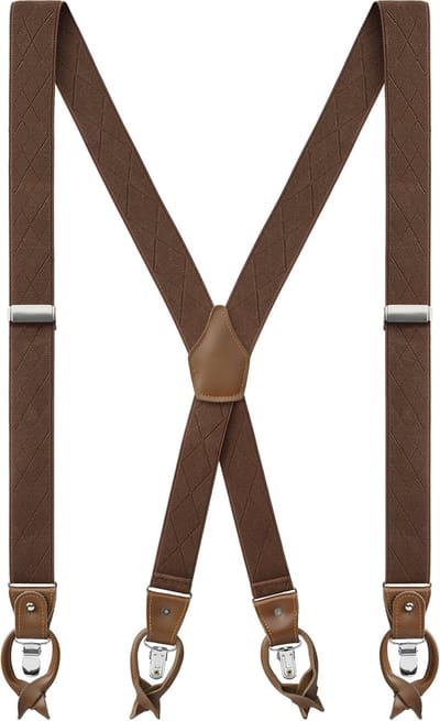 Vexel | Bruine X-vormige Bretels met Diamantpatroon