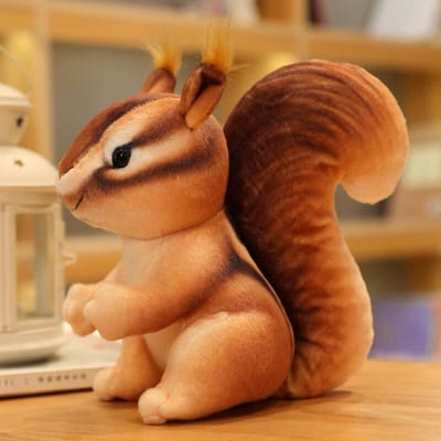 25cm Schattige Eekhoorn Pop Kawaii Pluche Speelgoed Simulatie Opgezadeld Dier Kussen Kerstcadeaus Voor Kinderen Vakantie Decoratie 25cm