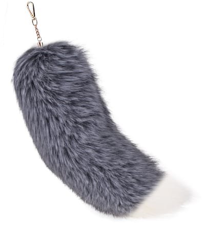 Vossenstaart - Milieuvriendelijke bonthanger - Bontaccessoire - Tashanger voor dames - Autosleutelhanger-Stijl 4 40cm