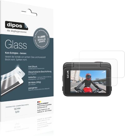 dipos – 2x Matte Pantserfolie geschikt voor SJCAM SJ30 | 9H Screenprotector