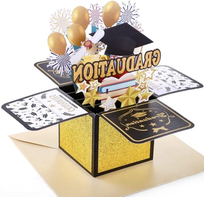 Pop-up felicitatiekaart voor afgestudeerden - Geslaagd voor Bachelor, Master of Doctor examen