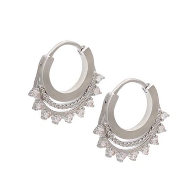 Jobo By JET - Oorbellen Queen Silver - Dames oorbellen - Diamantjes - Zilver - Zilverkleurig
