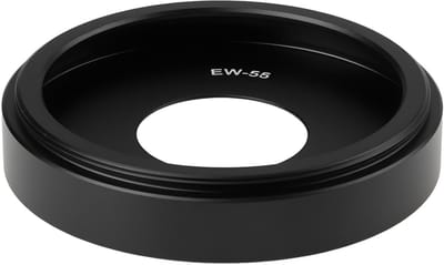 Dailygoody - Ronde metalen lenskap - EW-55 - Voorkomt verblinding - 55 mm - Compatibel met Canon RF 28mm f/2.8 - Lensaccessoire - Zwart