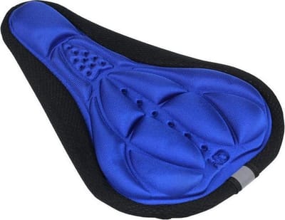 CHPN - Gelzadel - Zadelhoes - Gelhoes - Zacht zadelhoedje - Fietszadel hoes - Zwart/Blauw - Bilpijn - Universeel
