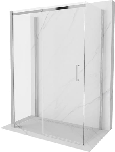 Mexen Omega-3S 3-zijdige, schuifbare douchecabine 140 x 80 , transparant, chroom - 825-140-080-01-00-3S