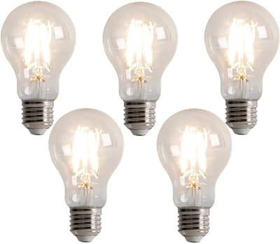 LUEDD Set van 5 E27 3-staps dimbare LED lamp A60 5W 500 lm 2700K