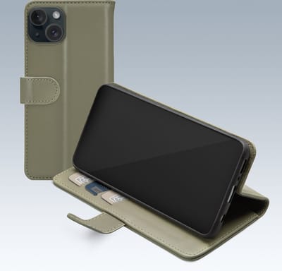 Mobilize Telefoonhoesje geschikt voor Apple iPhone 15 Hoesje | Mobilize Premium Gelly Wallet Bookcase Portemonnee | Pasjeshouder voor 3 Pasjes | Telefoonhoesje voor Pinpas / OV Kaart / Rijbewijs - Groen