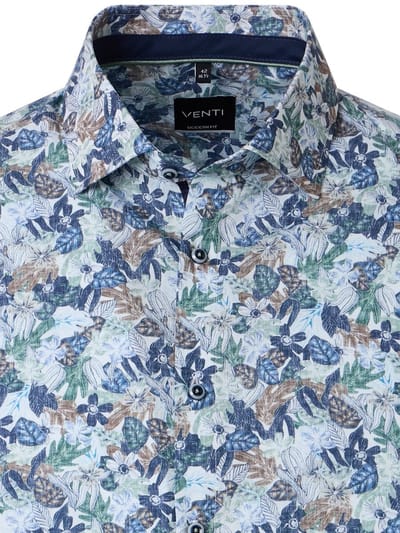 Venti Heren Overhemd Kent Boord Print Modern Fit - M