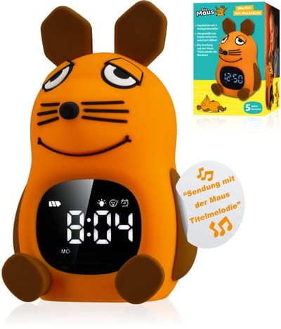 DieMaus - Wekker met Lampje voor Kinderen - Muis - Silliconen