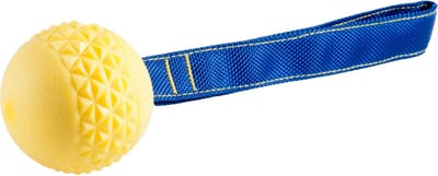 Vadigran Tpr Bal Met Touw Yellow Vanilla - Hondenspeelgoed - Vanille Ø6.5 cm Geel