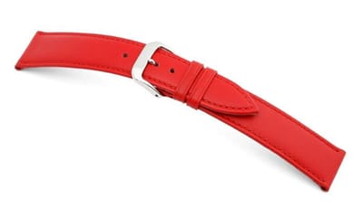 Lederband Arezzo 10mm rood, glad