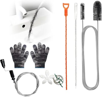 6 stuks afvoerspiralen en reinigingshaken voor effectieve afvoerreiniging in keuken en badkamer