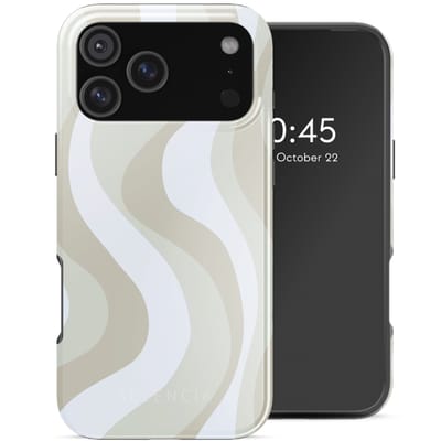 Selencia Vivid Backcover met MagSafe voor de Apple iPhone 18 Pro / 17 Pro - Desert Waves Beige