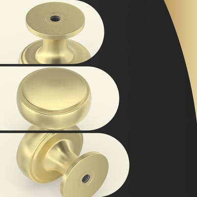 Antieke Messing Kastknoppen Set van 6 - Gouden Ladeknoppen voor Keukenkasten en Meubels, Duurzaam Zinklegering Hardware