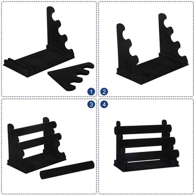 Songmics® Nieuw sieradenrek kledingrek voor horloges armband fluweel armbandstandaard zwart JDS008