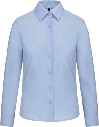 Kariban Dames Oxford blouse lange mouwen K534 - Oxford Blue - 3XL