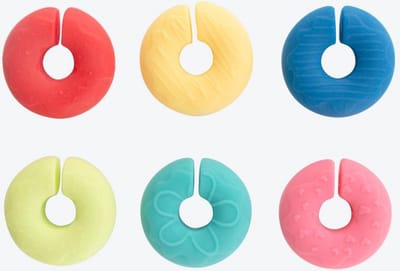 Dotz set van 6 glasmarkers uit silicone donut