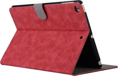 Peachy Vintage Kunstlederen geschikt voor iPad 2017 2018 Hoes - Rood Portemonnee