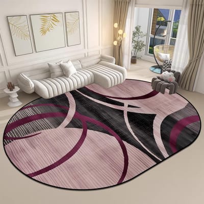 Ovaal Tapijt in Moderne Stijl voor Woonkamer Groot Formaat Wasbaar Salontafelmat IG Woondecoratie Antislip Zachte Kleden Aanpasbaar 140*200cm