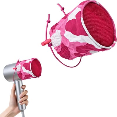Universele Diffusor Opzetstuk voor Haardrogers | Draagbaar, Opvouwbaar en Hittebestendig voor Reisgebruik (Roze-Rood) - Perfect voor Krullend Haar en Styling