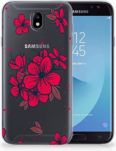 Back Cover voor Samsung Galaxy J7 2017 | J7 Pro TPU Case Blossom Red