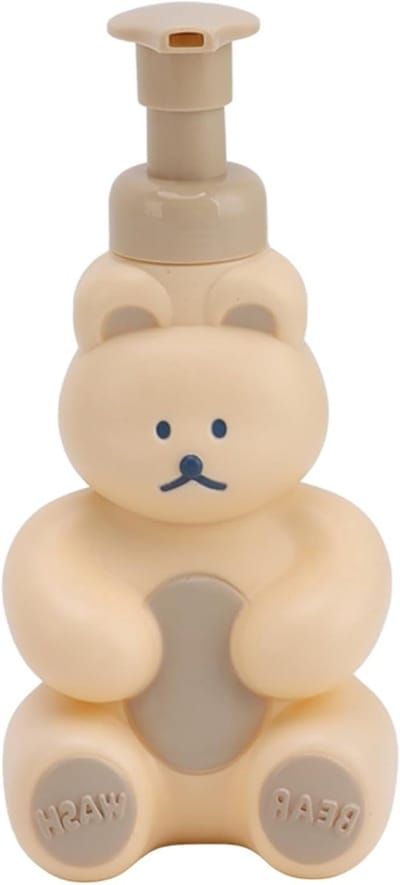 Schattige Vloeibare Handzeep Dispenser in Cartoon Beer Vorm, Navulbare Pompfles voor Badkamer en Keuken, Ideaal voor Kinderen en Volwassenen, Duurzaam en Gebruiksvriendelijk
