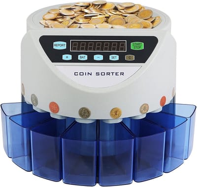 Munten Tellers Machine - Geld Sorteerder - Munten Tellen - Automatisch Sorteren - 300 Munten/Min - Grijs
