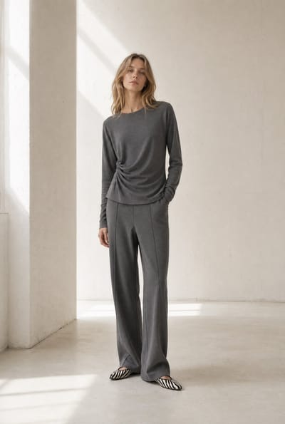 Ari cotton top | Grey Melange - Grey Melange / S