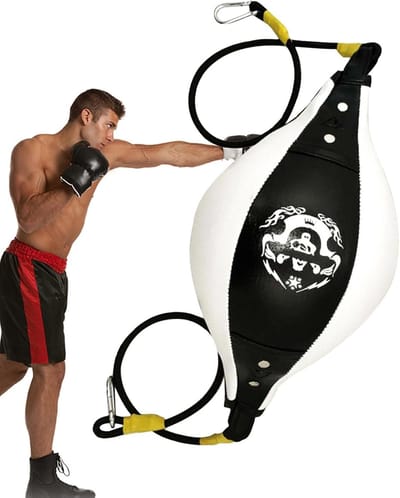 Speed Ball - Boksbal Trainingsbal - Snelheid Verbeteren - Ruitstructuur Ontwerp - 38 x 18 cm - Zwart Wit