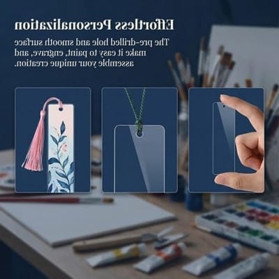 Transparante Acrylaat Boekenleggers DIY Pakket met Kwastjes - Gepersonaliseerde Cadeaus en Creatieve Projecten (20 Stuks, 5x15 cm)