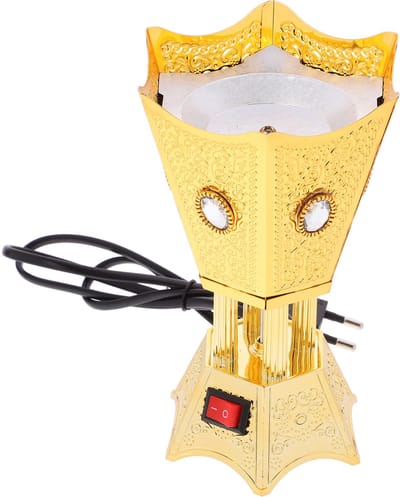 Elektrische Wierookbrander Goud – 220V, Stekkerlamp voor Wierooktabletten – of Meditatieruimte – Cadeau voor Ontspanning & Welzijn