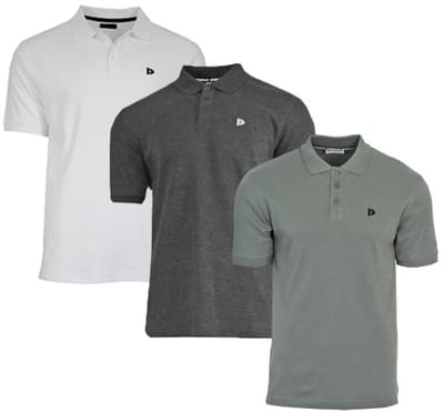 3-Pack Donnay - Polo (Noah) - Sportpolo - Heren - White/Charcoal/Jungle green (646) - maat S