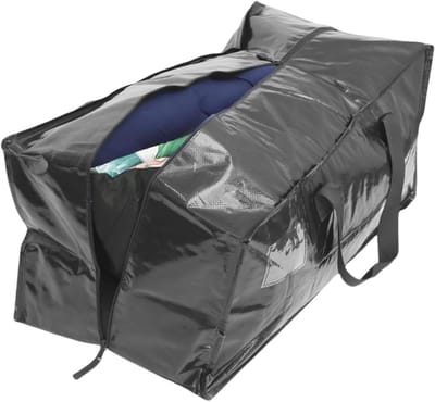 Verhuisdozen Opbergtas - Opbergorganizer Kleding - Spullen Opbergen - Versterkte Handgrepen - 71x35x33 cm - Zwart