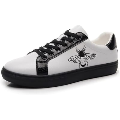 Luxe Echt Lederen Schoenen voor Mannen Klassieke Geborduurde Mannen Skateboard Schoenen Designer Sportschoenen Mannen Zapatillas De Skate 42 gray