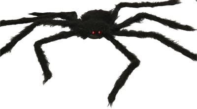 Fiestas Horror spin groot - Halloween decoratie/versiering - zwart - 70 cm- Griezelige thema accessoires