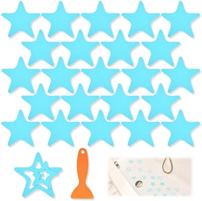 Antislip Stickers - Veiligheidsstrips Douche - Voorkom Uitglijden - Sterrenpatroon Design - 24 Stuks - Transparant