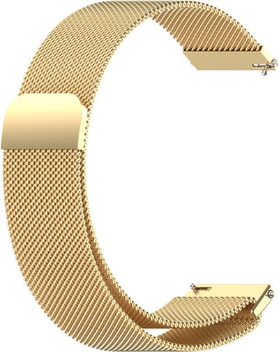 By Qubix - Geschikt voor Garmin bandje - Geschikt voor Garmin Venu / Sq / Sq2 / 2 plus - Milanese bandje - Goud - Smartwatch bandje 20mm
