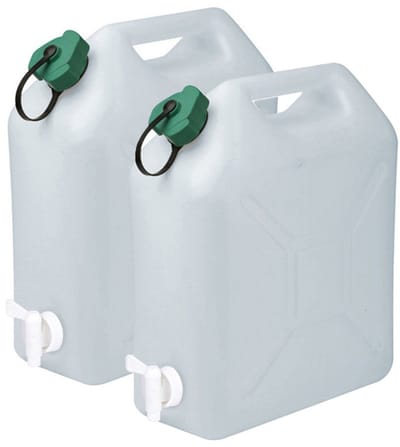 EDA Water Jerrycan of watertank - 2x - 15 Liters - met kraantje - 32x16x38