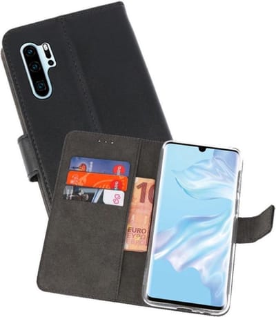 Booktype Telefoonhoesjes - Bookcase Hoesje - Wallet Case - Geschikt voor Huawei P30 Pro - Zwart