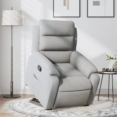 Vidaxl Verstelbare Fauteuil, Lichtgrijs, Bekleed met Stof