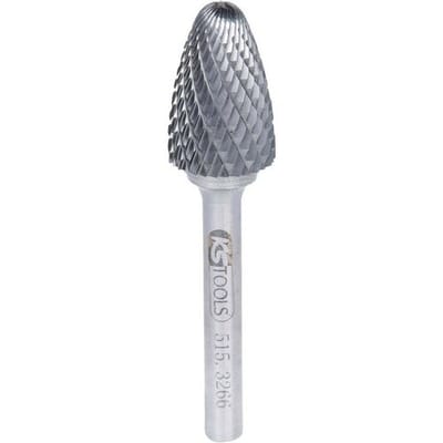 KS Tools 515.3266 Freesstift Hardmetaal Conisch met kogelkop 16.0 mm Lengte 70 mm Afmeting, Ø 6 mm Werklengte 45 mm Schachtdiameter 6.0 mm